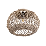 Εικόνα της GloboStar® ECUADOR 02115 Boho Κρεμαστό Φωτιστικό 1 x E27  Φ35 x Υ28cm - Μπεζ Seagrass - Φύκι Πλέγμα Καμπάνα