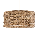 Εικόνα της GloboStar® MANGATA 01849 Boho Κρεμαστό Φωτιστικό 1 x E27  Φ60 x Υ28cm - Καφέ Water Hyacinth - Υδρουάκινθος Πλέγμα Καμπάνα