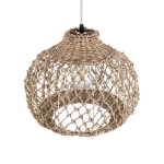 Εικόνα της GloboStar® ECUADOR 02115 Boho Κρεμαστό Φωτιστικό 1 x E27  Φ35 x Υ28cm - Μπεζ Seagrass - Φύκι Πλέγμα Καμπάνα