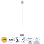 Εικόνα της GloboStar®  Επιδαπέδιο Φωτιστικό LED 2.2W 154lm  Επαναφ  - Διακόπτη Αφής - Θερμό Λευκό 2700K - Dimmable - D10 x H135cm - Ασημί