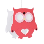 Εικόνα της GloboStar® OWL 61576  Παιδικό Κρεμαστό Φωτιστικό Οροφής Μονόφωτο 1 x E27 Κόκκινο PVC Φιγούρα Κουκουβάγια Μ29.5 x Π15.5 x Υ30.5cm