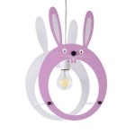 Εικόνα της GloboStar® BUNNY 61577  Παιδικό Κρεμαστό Φωτιστικό Οροφής Μονόφωτο 1 x E27 Ροζ PVC Φιγούρα Λαγουδάκι Μ27.2 x Π15.5 x Υ40cm