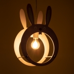 Εικόνα της GloboStar® BUNNY 61577  Παιδικό Κρεμαστό Φωτιστικό Οροφής Μονόφωτο 1 x E27 Ροζ PVC Φιγούρα Λαγουδάκι Μ27.2 x Π15.5 x Υ40cm