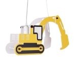 Εικόνα της GloboStar® EXCAVATOR 61579  Παιδικό  Φωτιστικό Οροφής Μονόφωτο 1 x E27 Κίτρινο PVC Φιγούρα Εκσκαφέας-Φαγάνα Μ45 x Π15.5 x Υ27cm