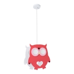 Εικόνα της GloboStar® OWL 61576  Παιδικό Κρεμαστό Φωτιστικό Οροφής Μονόφωτο 1 x E27 Κόκκινο PVC Φιγούρα Κουκουβάγια Μ29.5 x Π15.5 x Υ30.5cm