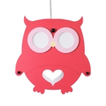 Εικόνα της GloboStar® OWL 61576  Παιδικό Κρεμαστό Φωτιστικό Οροφής Μονόφωτο 1 x E27 Κόκκινο PVC Φιγούρα Κουκουβάγια Μ29.5 x Π15.5 x Υ30.5cm