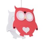 Εικόνα της GloboStar® OWL 61576  Παιδικό Κρεμαστό Φωτιστικό Οροφής Μονόφωτο 1 x E27 Κόκκινο PVC Φιγούρα Κουκουβάγια Μ29.5 x Π15.5 x Υ30.5cm