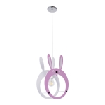 Εικόνα της GloboStar® BUNNY 61577  Παιδικό Κρεμαστό Φωτιστικό Οροφής Μονόφωτο 1 x E27 Ροζ PVC Φιγούρα Λαγουδάκι Μ27.2 x Π15.5 x Υ40cm