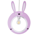 Εικόνα της GloboStar® BUNNY 61577  Παιδικό Κρεμαστό Φωτιστικό Οροφής Μονόφωτο 1 x E27 Ροζ PVC Φιγούρα Λαγουδάκι Μ27.2 x Π15.5 x Υ40cm