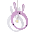 Εικόνα της GloboStar® BUNNY 61577  Παιδικό Κρεμαστό Φωτιστικό Οροφής Μονόφωτο 1 x E27 Ροζ PVC Φιγούρα Λαγουδάκι Μ27.2 x Π15.5 x Υ40cm