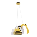 Εικόνα της GloboStar® EXCAVATOR 61579  Παιδικό  Φωτιστικό Οροφής Μονόφωτο 1 x E27 Κίτρινο PVC Φιγούρα Εκσκαφέας-Φαγάνα Μ45 x Π15.5 x Υ27cm