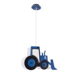 Εικόνα της GloboStar® TRACTOR 61580  Παιδικό  Φωτιστικό Οροφής Μονόφωτο 1 x E27 Μπλε PVC Φιγούρα Τρακτέρ-Φαγάνα Μ40 x Π15.5 x Υ26.5cm