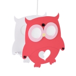 Εικόνα της GloboStar® OWL 61576  Παιδικό Κρεμαστό Φωτιστικό Οροφής Μονόφωτο 1 x E27 Κόκκινο PVC Φιγούρα Κουκουβάγια Μ29.5 x Π15.5 x Υ30.5cm