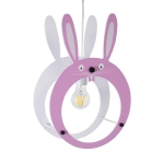 Εικόνα της GloboStar® BUNNY 61577  Παιδικό Κρεμαστό Φωτιστικό Οροφής Μονόφωτο 1 x E27 Ροζ PVC Φιγούρα Λαγουδάκι Μ27.2 x Π15.5 x Υ40cm