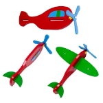 Εικόνα της GloboStar® AIRPLANE 01575  Κρεμαστό Παιδικό Φωτιστικό Οροφής Τρίφωτο 3 x E27 Φιγούρα Πολύχρωμο Ξύλινο Μ51 x Π49 x Υ26cm