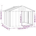 Εικόνα της Σπιτάκι Σκύλου Ανθρακί 116,5x103x81,5 εκ. Γαλβανισμένο Ατσάλι Hobbo