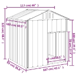 Εικόνα της Σπιτάκι Σκύλου με Οροφή Ανθρακί 117x103x123 εκ. Γαλβαν. Χάλυβας Hobbo