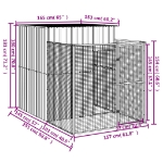 Εικόνα της Σπιτάκι Σκύλου με Αυλή Ανθρακί 165x251x181 εκ. Γαλβαν. Χάλυβας Hobbo