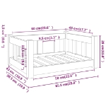 Εικόνα της Κρεβάτι Σκύλου Λευκό 65,5x50,5x28 εκ. από Μασίφ Ξύλο Πεύκου Hobbo
