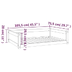 Εικόνα της Κρεβάτι Σκύλου άσπρο 105,5x75,5x28 εκ. από Μασίφ Ξύλο Πεύκου Hobbo