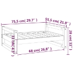 Εικόνα της Κρεβάτι Σκύλου 75,5x55,5x28 εκ. από Μασίφ Ξύλο Πεύκου Hobbo