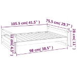 Εικόνα της Κρεβάτι Σκύλου 105,5x75,5x28 εκ. από Μασίφ Ξύλο Πεύκου Hobbo