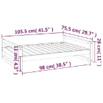 Εικόνα της Κρεβάτι Σκύλου Γκρι 105,5x75,5x28 εκ. από Μασίφ Ξύλο Πεύκου Hobbo