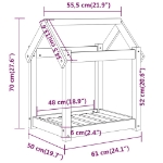 Εικόνα της Κρεβάτι Σκύλου Γκρι 61 x 50 x 70 εκ. από Μασίφ Ξύλο Πεύκου Hobbo