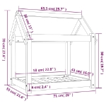 Εικόνα της Κρεβάτι Σκύλου Γκρι 71x55x70 εκ. από Μασίφ Ξύλο Πεύκου Hobbo