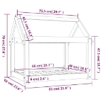 Εικόνα της Κρεβάτι Σκύλου Μαύρο 81x60x70 εκ. από Μασίφ Ξύλο Πεύκου Hobbo