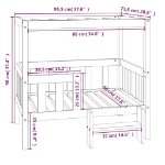 Εικόνα της Κρεβάτι Σκύλου 95,5 x 73,5 x 90 εκ. από Μασίφ Ξύλο Πεύκου Hobbo