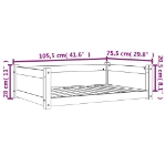 Εικόνα της Κρεβάτι Σκύλου Καφέ Κεριού 105,5x75,5x28 εκ. Μασίφ Ξύλο Πεύκου Hobbo