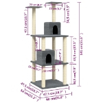 Εικόνα της Γατόδεντρο Σκούρο Γκρι 141 εκ. με Στύλους Ξυσίματος από Σιζάλ Hobbo