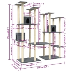 Εικόνα της Γατόδεντρο Σκούρο Γκρι 174 εκ. με Στύλους Ξυσίματος από Σιζάλ Hobbo