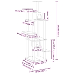 Εικόνα της Γατόδεντρο Κρεμ 176 εκ. με Στύλους Ξυσίματος από Σιζάλ Hobbo
