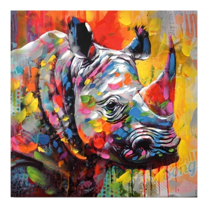 Εικόνα της Πίνακας σε καμβά Rhinocery Inart 80x3x80εκ