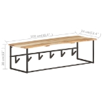 Εικόνα της Κρεμάστρα Live Edge 100 x 34 x 38 εκ. από Μασίφ Ξύλο Ακακίας Hobbo