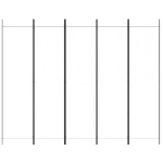 Εικόνα της Διαχωριστικό Δωματίου με 5 Πάνελ Λευκό 250x200 εκ. από Ύφασμα Hobbo