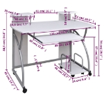 Εικόνα της Γραφείο Υπολογιστή Λευκό 110 x 52 x 88,5 εκ. Επεξεργασμένο Ξύλο Hobbo