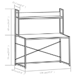 Εικόνα της Γραφείο Υπολογιστή Μαύρο 120 x 60 x 138 εκ. Hobbo