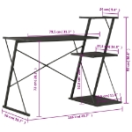 Εικόνα της Γραφείο με Ράφια Μαύρο 116 x 50 x 93 εκ. Hobbo