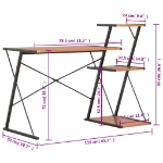 Εικόνα της Γραφείο με Ράφια Μαύρο / Καφέ 116 x 50 x 93 εκ. Hobbo