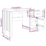 Εικόνα της Γραφείο HAMAR Καφέ Μελί 113 x 50 x 75 εκ. Μασίφ Ξύλο Πεύκου Hobbo