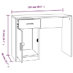 Εικόνα της Γραφείο με Συρτάρι & Ντουλάπι Γκρι Sonoma 100x40x73 εκ. Επ.Ξύλο Hobbo
