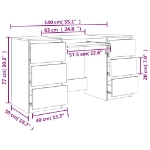 Εικόνα της Γραφείο Sonoma Δρυς 140 x 50 x 77 εκ. από Μοριοσανίδα Hobbo