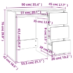 Εικόνα της Γραφείο Χρώμα Sonoma Δρυς 90 x 45 x 76 εκ. από Μοριοσανίδα Hobbo