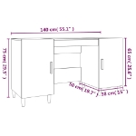 Εικόνα της Γραφείο Sonoma Δρυς 140 x 50 x 75 εκ. από Επεξεργασμένο Ξύλο Hobbo