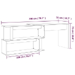 Εικόνα της Γραφείο Γωνιακό Γκρι Sonoma 200x50x76 εκ. Επεξεργασμένο Ξύλο Hobbo