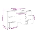 Εικόνα της Γραφείο Καπνιστή Δρυς 140 x 50 x 77 εκ. από Επεξεργασμένο Ξύλο Hobbo