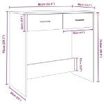 Εικόνα της Γραφείο Γκρι Sonoma 80 x 40 x 75 εκ. από Επεξεργασμένο Ξύλο Hobbo